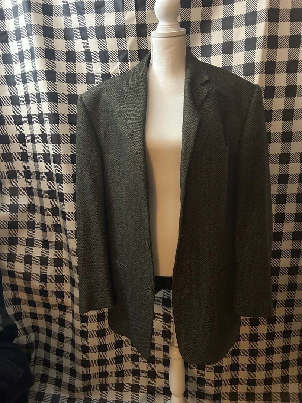 Vintage 90s JHane Barnes Mens Green Wool Sport Coat Blazer Jacket